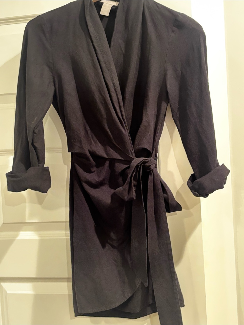 Women’s Black Wrap dress with Tie Waist